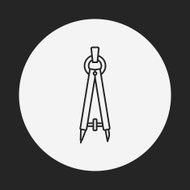 Stationery compasses line icon N12