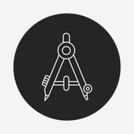 Stationery compasses line icon N14