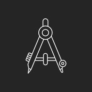 Stationery compasses line icon N15