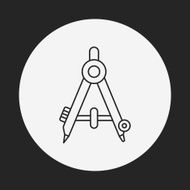 Stationery compasses line icon N16