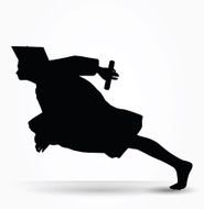 girl silhouette in a gown N3