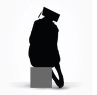 girl silhouette in a gown N9