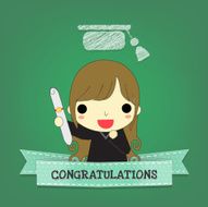 girl graduate with ribbon and board N2