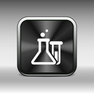 Chemical flask icon laboratory glass beaker lab vector N11