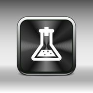 Chemical flask icon laboratory glass beaker lab vector N12