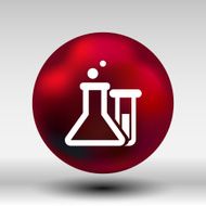 Chemical flask icon laboratory glass beaker lab vector N13