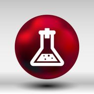 Chemical flask icon laboratory glass beaker lab vector N14