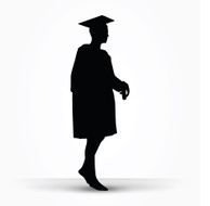 girl silhouette in a gown N13