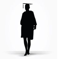girl silhouette in a gown N14