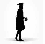 girl silhouette in a gown N15