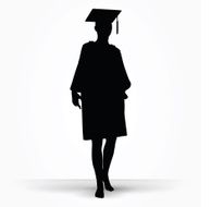 girl silhouette in a gown N16