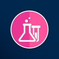 Chemical flask icon laboratory glass beaker lab vector N15
