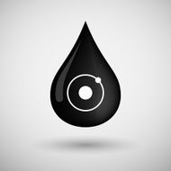 Oil drop icon with an atom