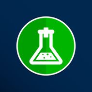 Chemical flask icon laboratory glass beaker lab vector N16