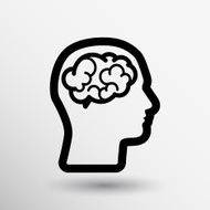 Head brain icon think design over vector illustration N8