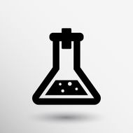 Chemical flask icon laboratory glass beaker lab vector N18