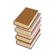 Stack books on white background Vector illustration