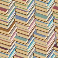 Stack of books seamless pattern Vector background