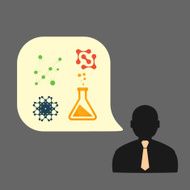 Flat vector icons man chemical experiments eps