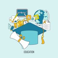education concept in thin line style