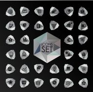 Set of web plat icons on blur N5
