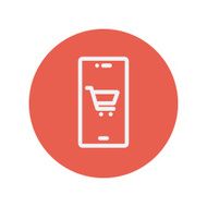 Location of shopping cart thin line icon