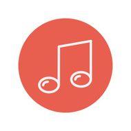 Music note thin line icon