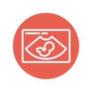 Fetal ultrasound thin line icon N2