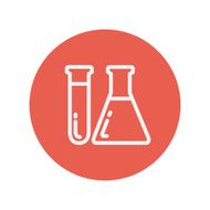 Test tube and beaker thin line icon