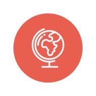 World globe with stand thin line icon N2
