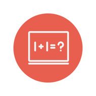 NUmbers on the blackboard thin line icon