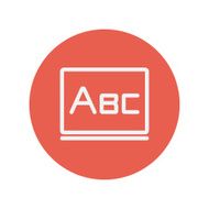 Big letters ABC on the blackboard thin line icon