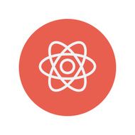 Atom thin line icon