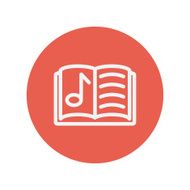Musical book thin line icon