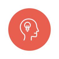 Human head with idea thin line icon