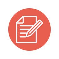 Taking note thin line icon