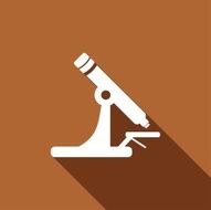 Microscope Icon with a long shadow