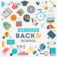 Back to school flat design illustration