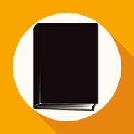 Book icon on white circle with a long shadow N2
