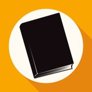 Book icon on white circle with a long shadow N4