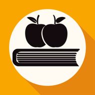 Book icon on white circle with a long shadow N5