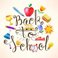 Back to school watercolor lettering