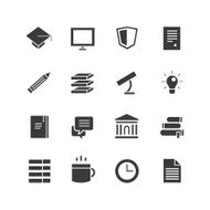 Education vector icons set Science students or school and college N2