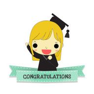 woman graduate with ribbon isolate N2
