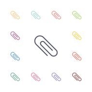 clip flat icons set