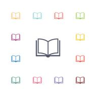 book flat icons set