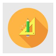 Pencil and set square