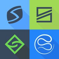 S letter line logo set