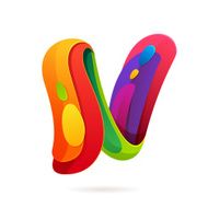 N letter volume colorful logo with splash N2