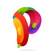 P letter volume colorful logo with splash N2